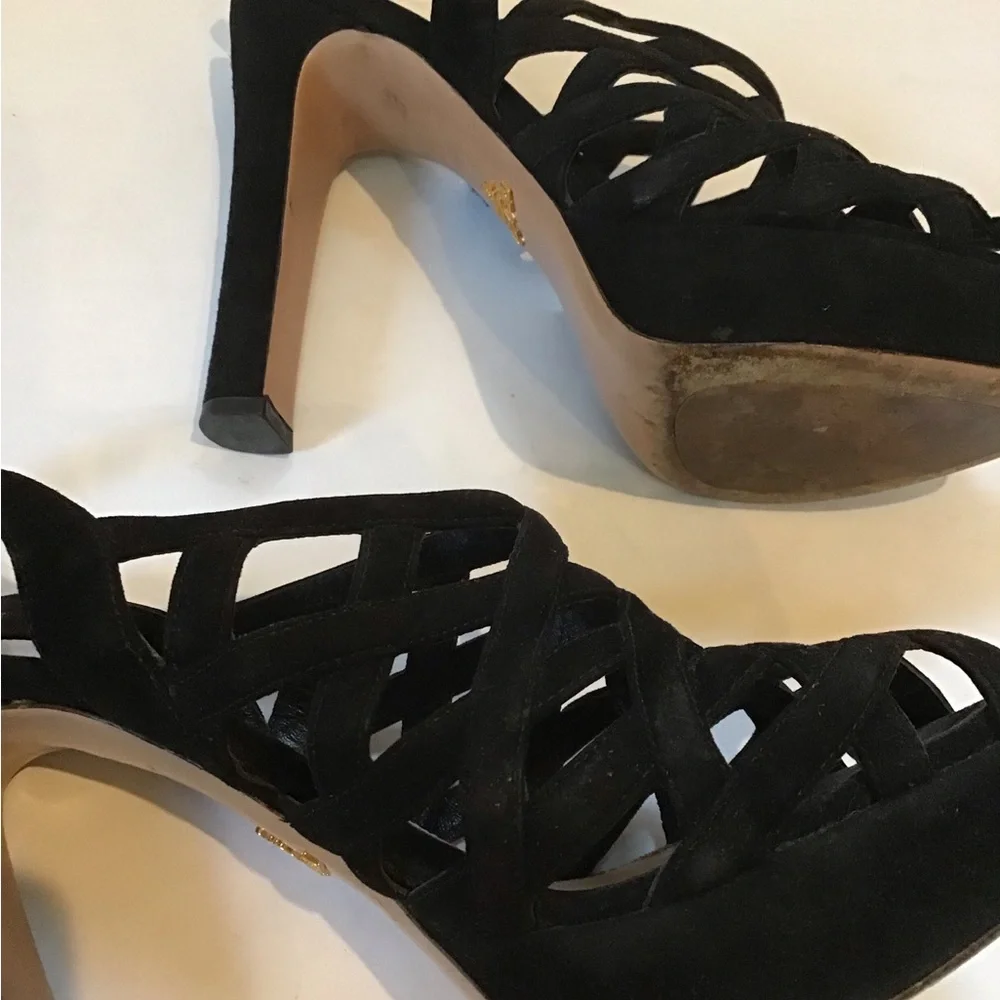 Prada black suede cage stiletto sandal, size 38 ❣️HOST PIC❣️ - Picture 9 of 9